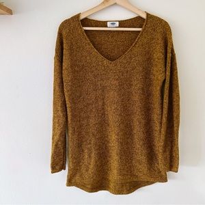 Old navy mustard slouchy v neck sweater